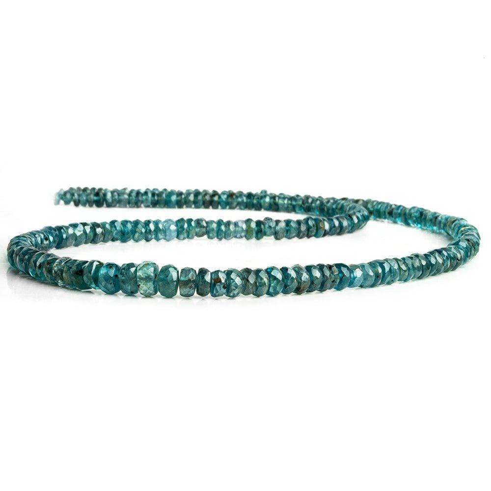 3.5-6mm Teal Indigo Kyanite Faceted Rondelle Beads - The Bead Traders
