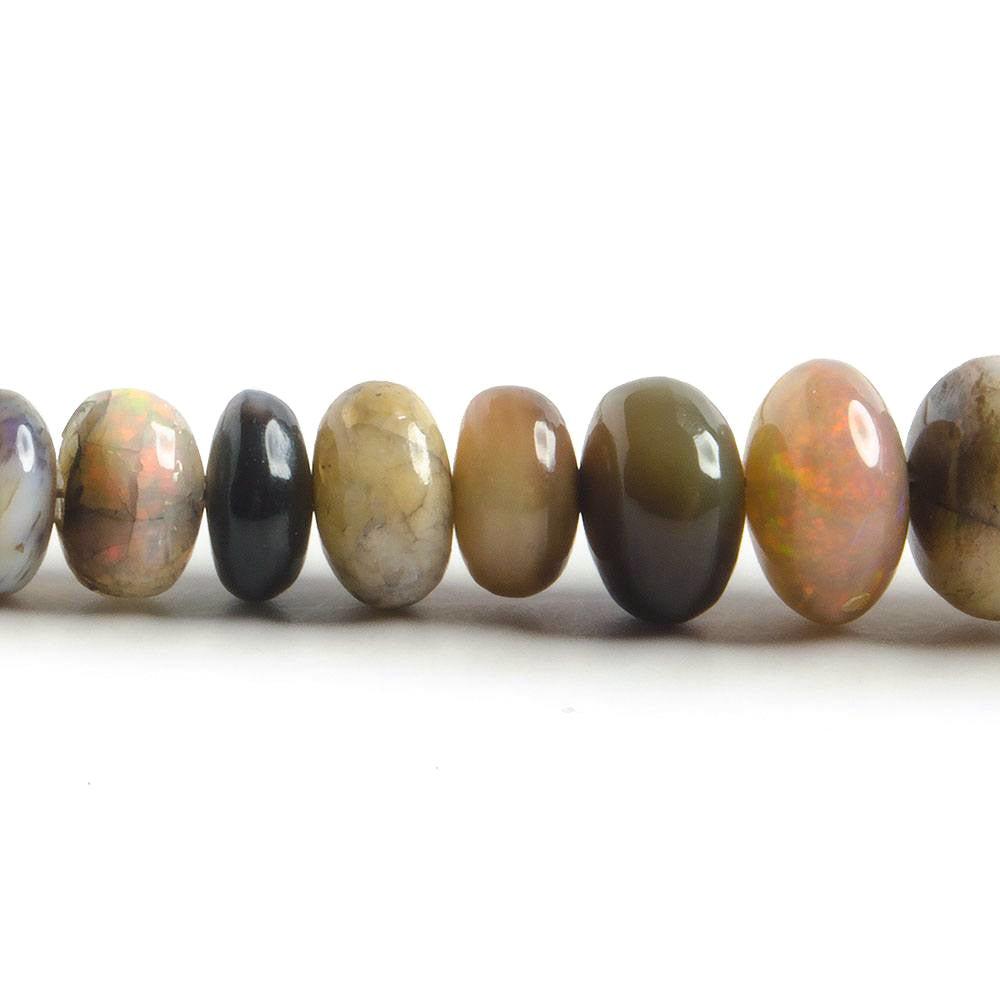 3.5-9mm Multi Color Ethiopian Opal plain rondelles 17 inch 148 beads - The Bead Traders