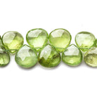 3.5-9mm Peridot faceted heart briolette beads 16 inch 103 pieces - The Bead Traders
