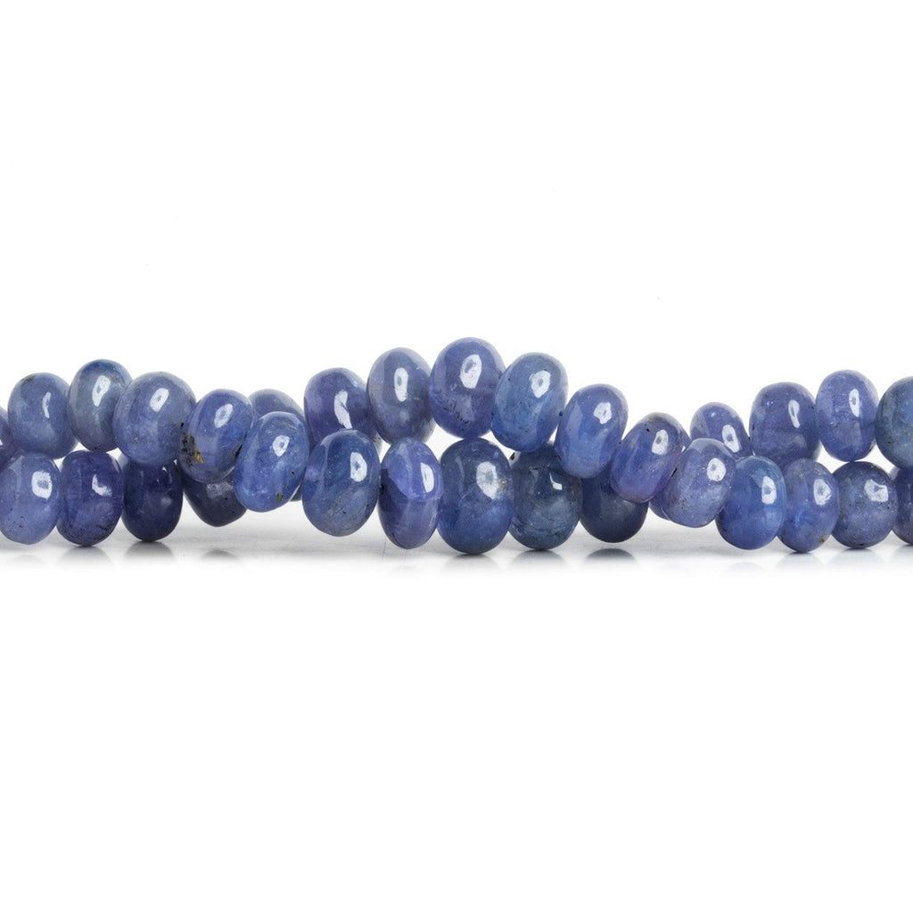 3.5-9mm Tanzanite Plain Rondelles 18 inch 120 beads - The Bead Traders