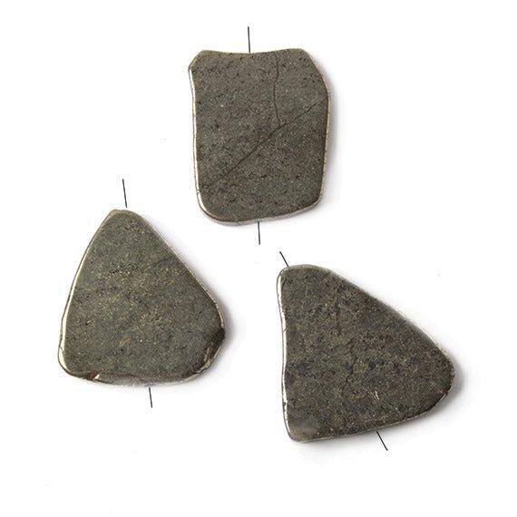 35.5x28.5mm average Pyrite Slab Pendant Bead 1 Piece - The Bead Traders