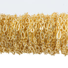 3.5mm 22kt Gold plated Multiple Corrugated Oval Link Chain by the Foot - The Bead Traders