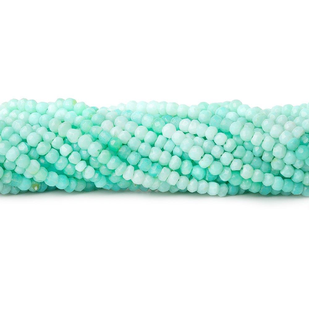 3.5mm - 4mm Shaded Blue Opal faceted rondelle beads 13 inch 108 pieces - The Bead Traders