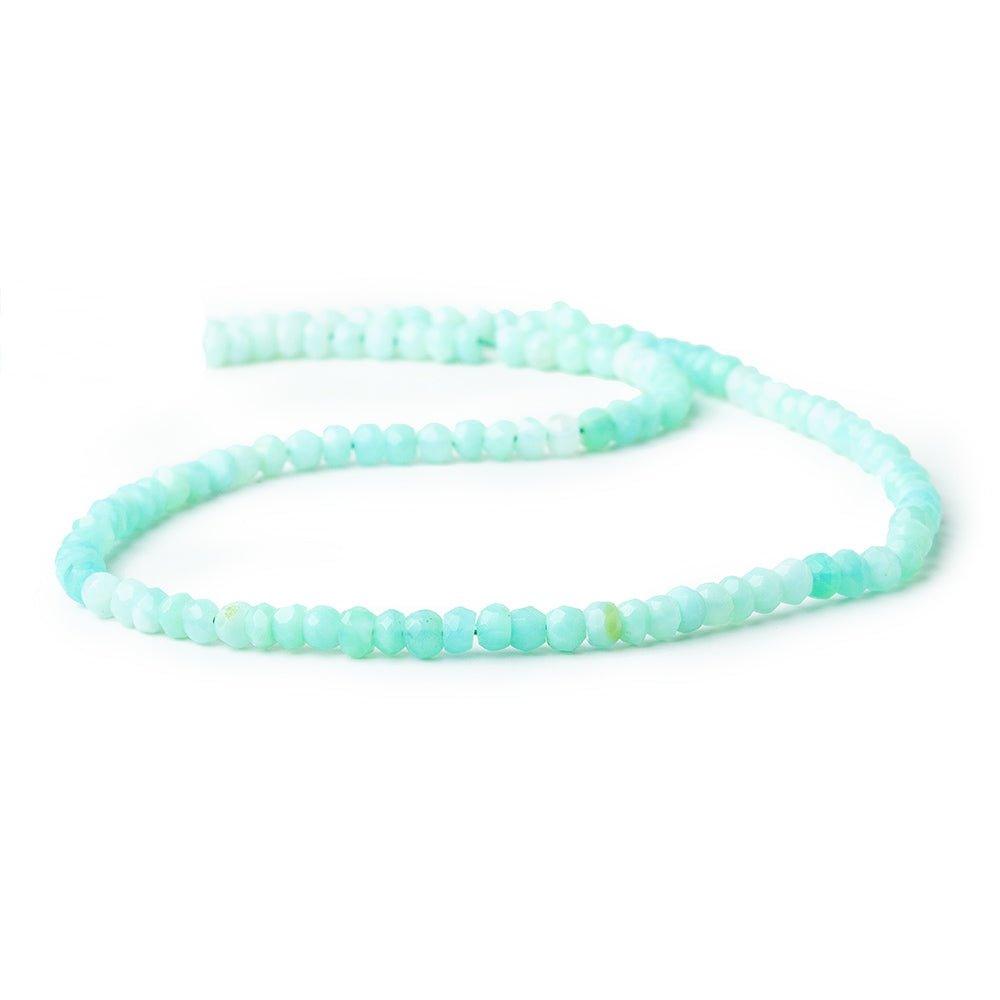 3.5mm - 4mm Shaded Blue Opal faceted rondelle beads 13 inch 108 pieces - The Bead Traders