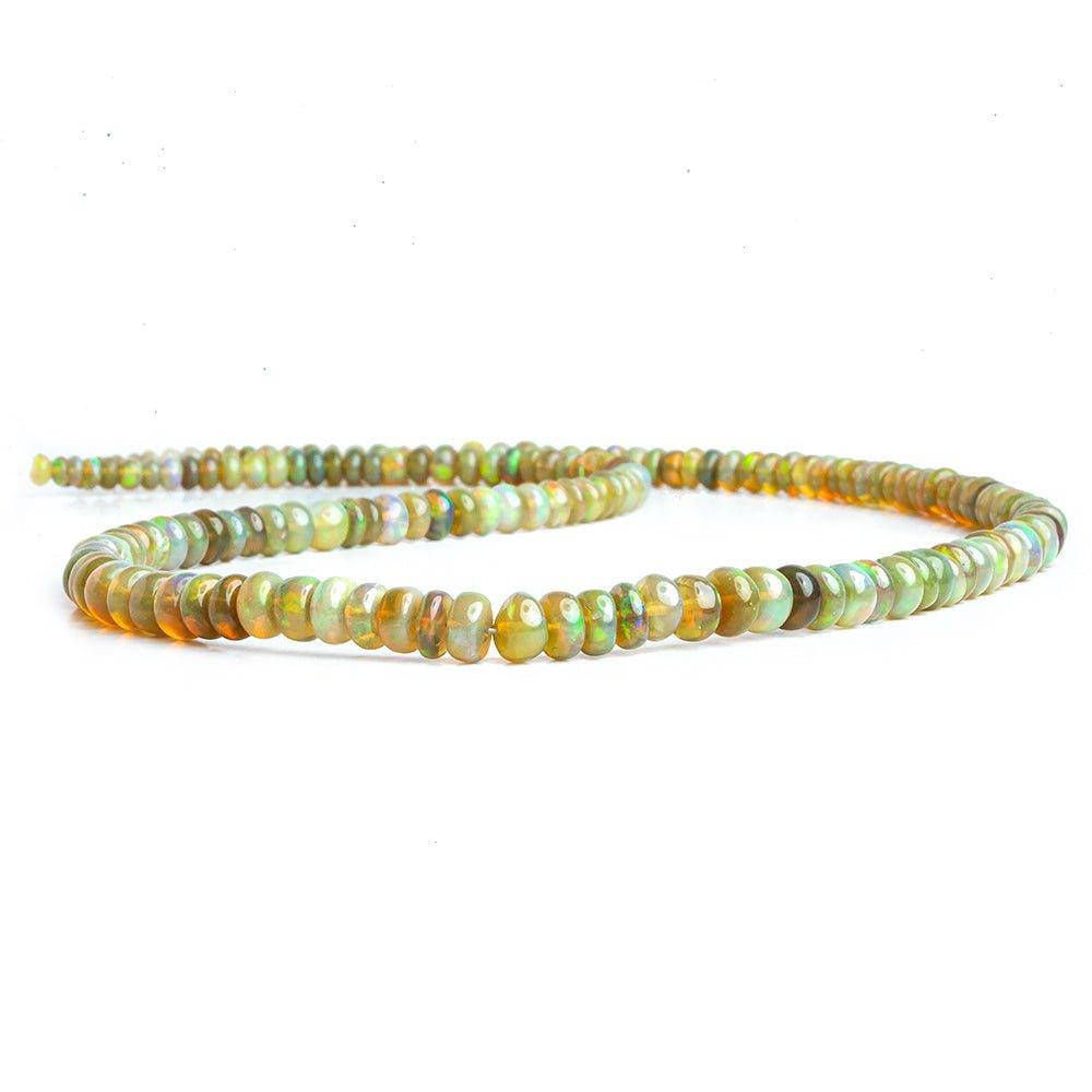 3.5mm-5mm Ethiopian Opal Plain Rondelle Beads 16 inch 170 pieces - The Bead Traders