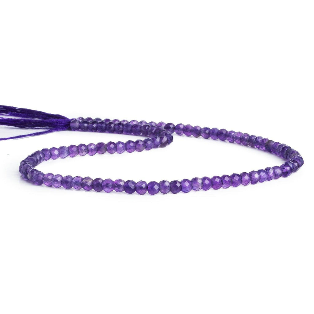 3.5mm African Amethyst Microfaceted Round Beads 12 inch 95 pieces - The Bead Traders
