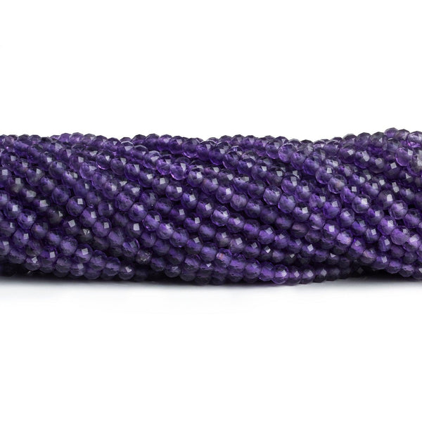 3.5mm African Amethyst Microfaceted Round Beads 12 inch 95 pieces