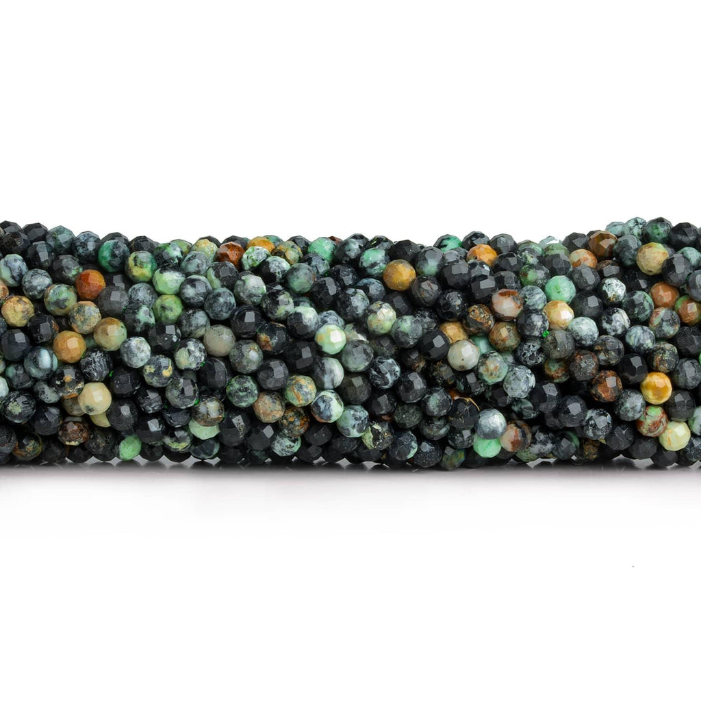 3.5mm African Turquoise Microfaceted Rounds 16 inch 115 beads - The Bead Traders