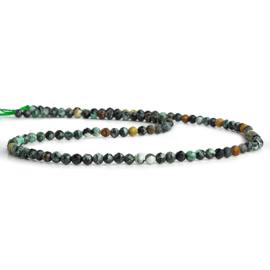 3.5mm African Turquoise Microfaceted Rounds 16 inch 115 beads - The Bead Traders