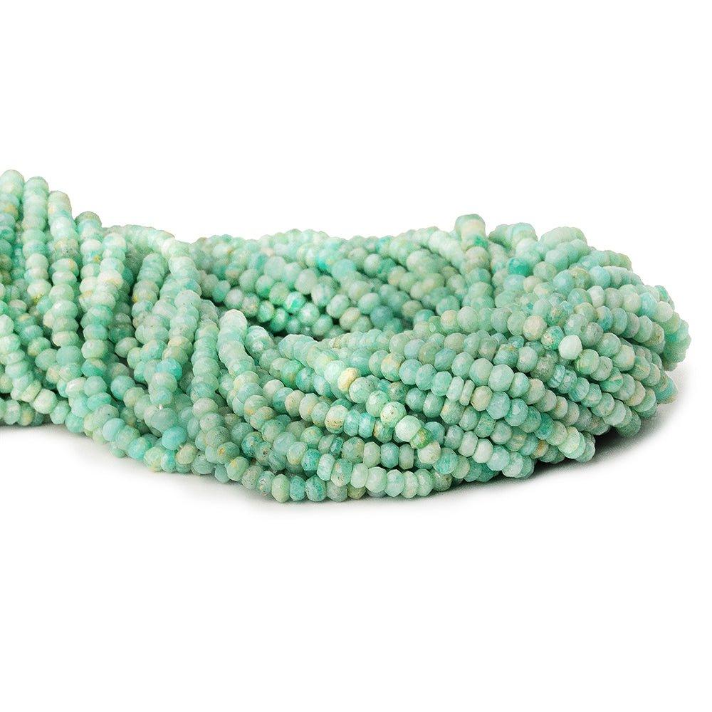 3.5mm Amazonite faceted rondelles 13 inch 115 beads - The Bead Traders