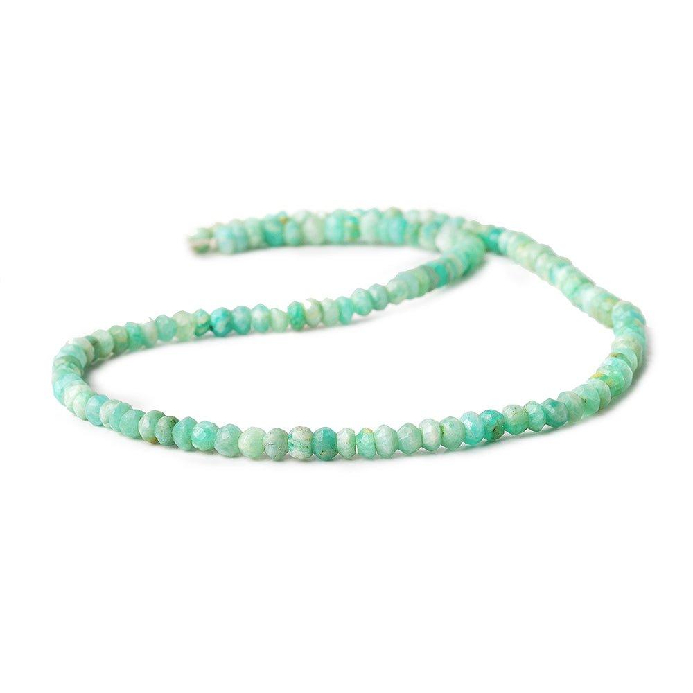 3.5mm Amazonite faceted rondelles 13 inch 115 beads - The Bead Traders