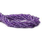 3.5mm Amethyst faceted rondelles 13.5 inch 135 beads - The Bead Traders