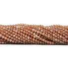 3.5mm Angel Skin Peach Moonstone microfaceted round beads 13 inch 90 pieces - The Bead Traders