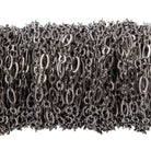 3.5mm Black Gold plated Multiple Corrugated Oval Link Chain by the Foot - The Bead Traders