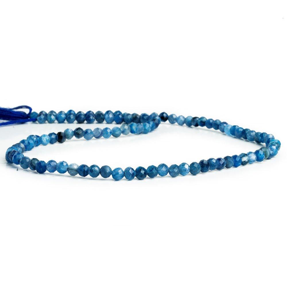 3.5mm Blue Kyanite Faceted Round Beads 12 inch 100 pieces - The Bead Traders