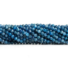 3.5mm Blue Kyanite Faceted Round Beads 12 inch 100 pieces - The Bead Traders
