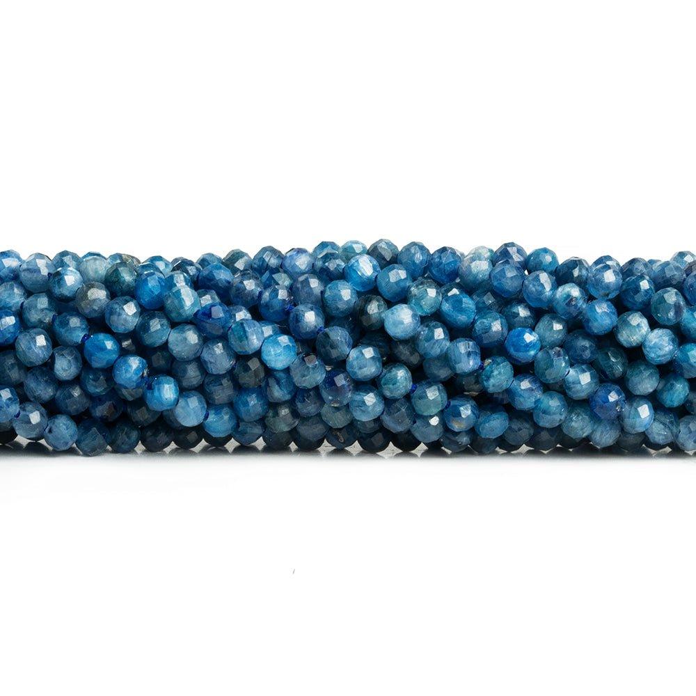 3.5mm Blue Kyanite Faceted Round Beads 12 inch 100 pieces - The Bead Traders