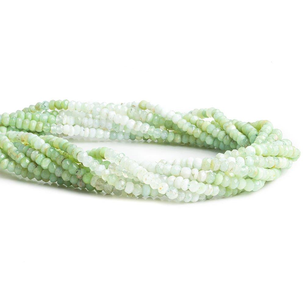 3.5mm Blue Peruvian Opal Faceted Rondelle Beads 16 inch 145 pieces - The Bead Traders