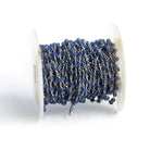3.5mm Blue Quartz Rondelle Silver Chain - Lot of 34ft - The Bead Traders