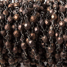 3.5mm Bronze plated Hematite Black Gold plated Chain by the foot 32 pieces - The Bead Traders