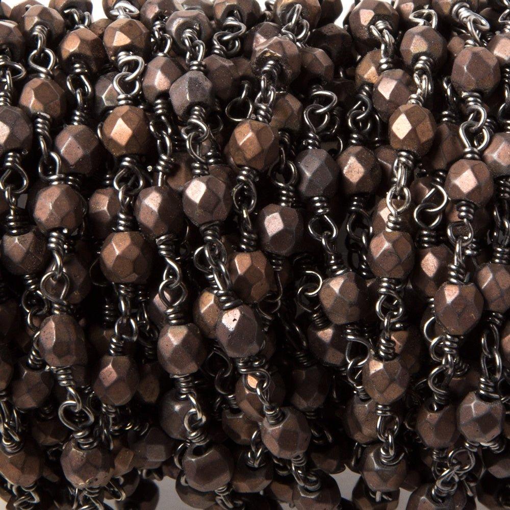 3.5mm Bronze plated Hematite Black Gold plated Chain by the foot 32 pieces - The Bead Traders