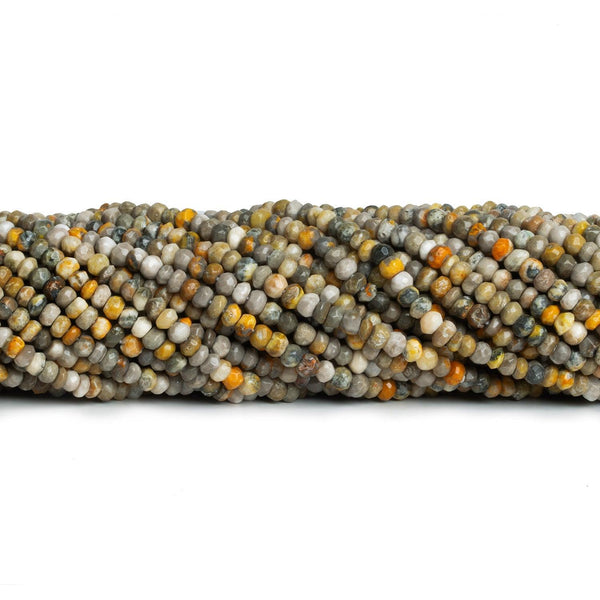 3.5mm Bumblebee Jasper Faceted Rondelles 12 inch 125 beads