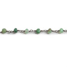 3.5mm Chrysoprase faceted rondelle Black Gold plated Chain by the foot 35 pcs - The Bead Traders