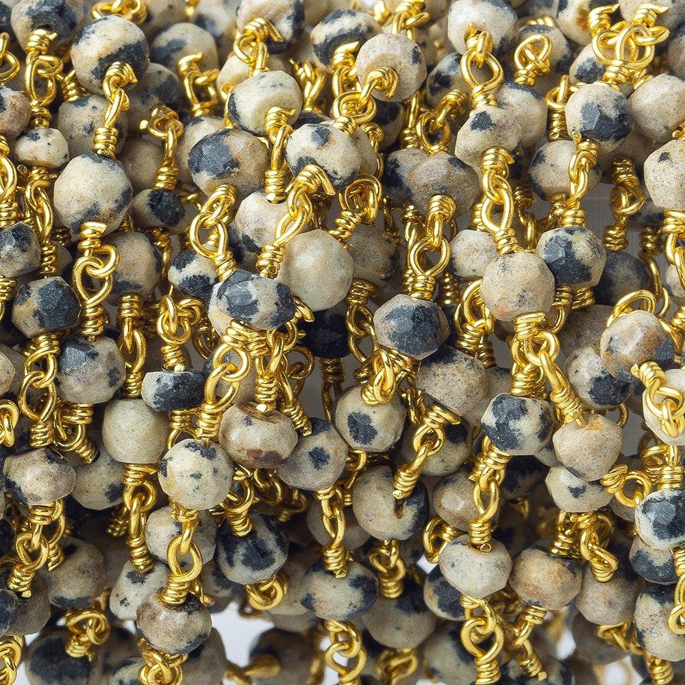 3.5mm Dalmation Jasper Gold Chain - The Bead Traders