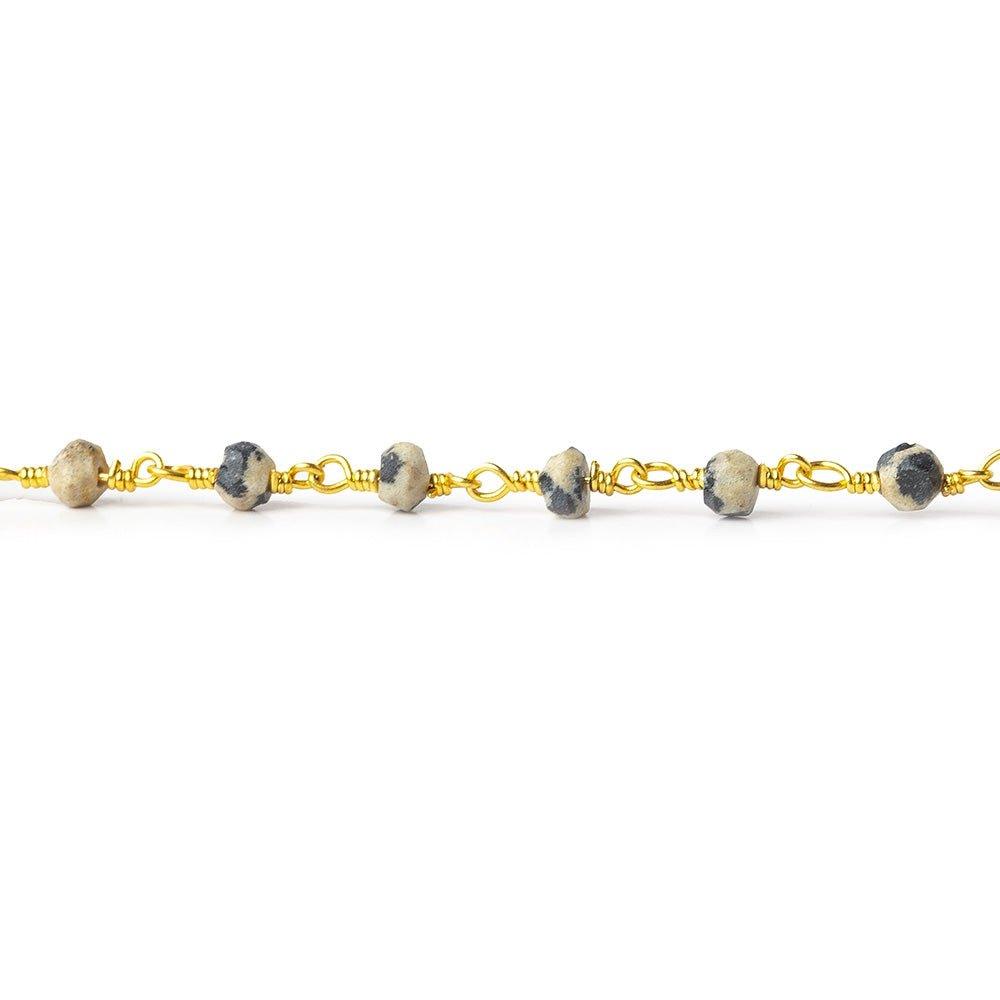 3.5mm Dalmation Jasper Gold Chain - The Bead Traders