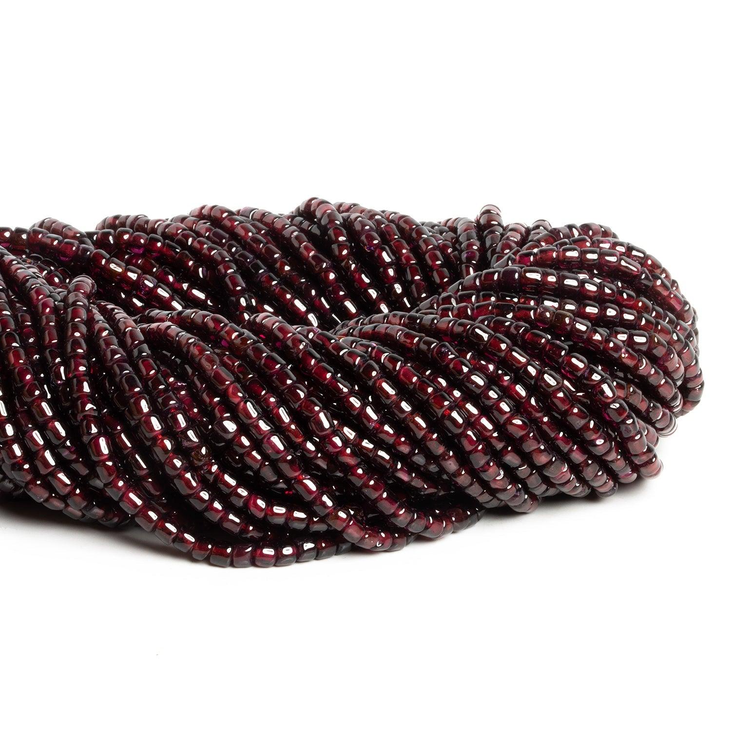 3.5mm Garnet Handcut Heishis 12 inch 125 beads - The Bead Traders