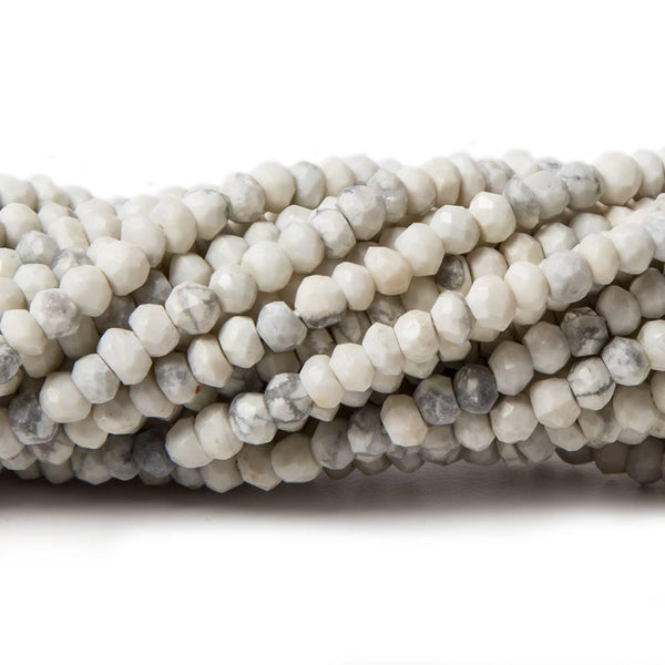 3.5mm Howlite faceted rondelle beads 13 inches 135 pieces