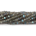 3.5mm Labradorite faceted rondelle beads 13 inch 130 pieces - The Bead Traders