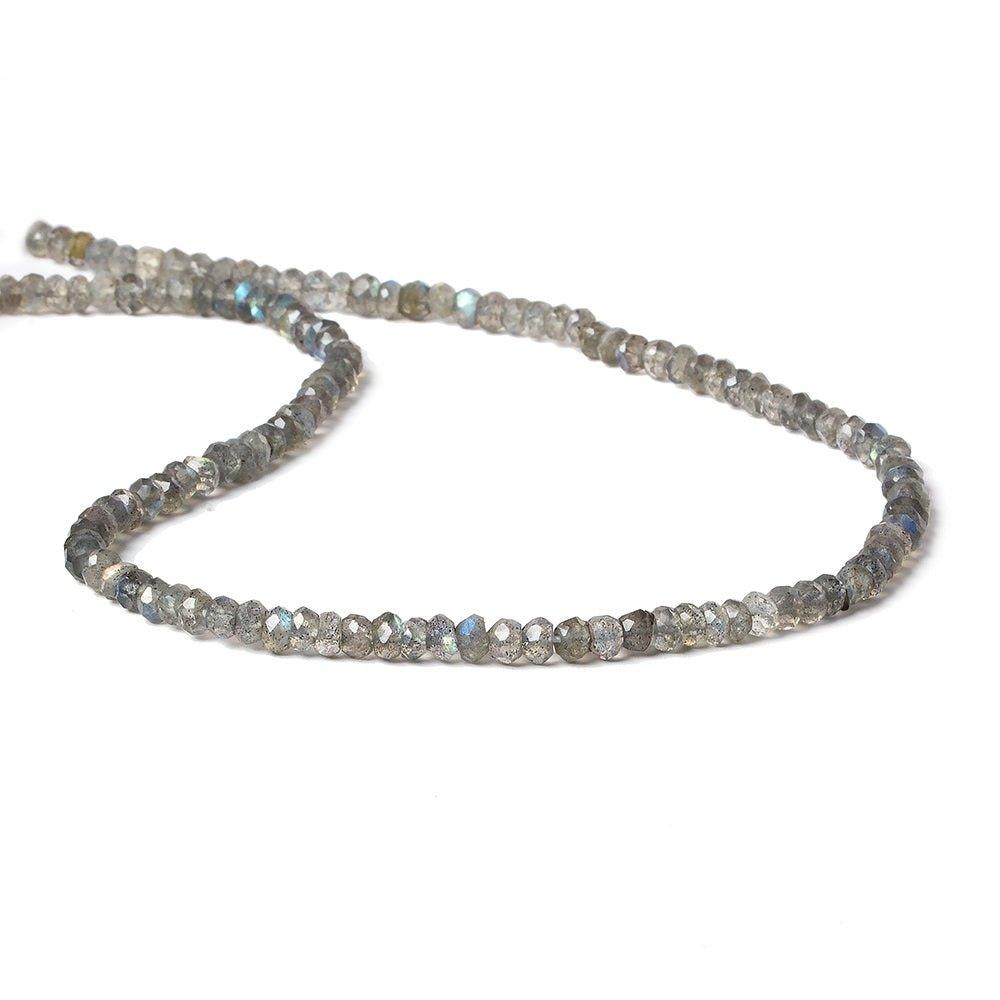 3.5mm Labradorite faceted rondelle beads 13 inch 130 pieces - The Bead Traders