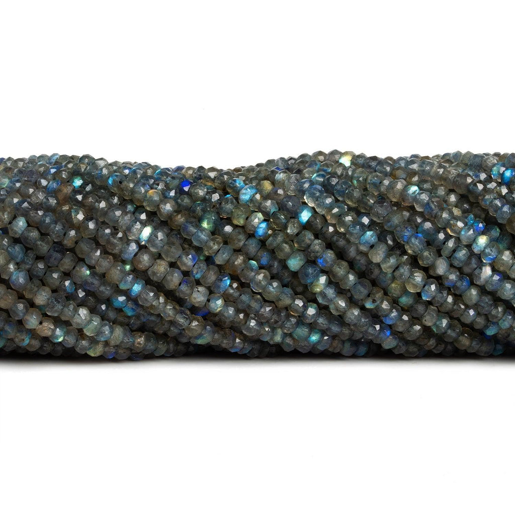3.5mm Labradorite Faceted Rondelles 12 inch 120 beads - The Bead Traders