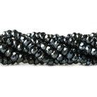 3.5mm Metallic Black Spinel Faceted Rondelle Beads 14 inch 155 pieces - The Bead Traders