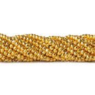3.5mm Metallic Saffron Orange plated Pyrite faceted rondelles 12.5 inch 115 beads - The Bead Traders