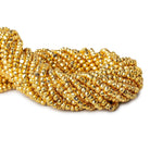 3.5mm Metallic Saffron Orange plated Pyrite faceted rondelles 12.5 inch 115 beads - The Bead Traders