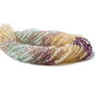 3.5mm Multi Color Fluorite plain round beads 14 inch 110 pieces - The Bead Traders