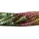 3.5mm Multi Color Tourmaline faceted rondelle beads 16 inch 215 pieces - The Bead Traders