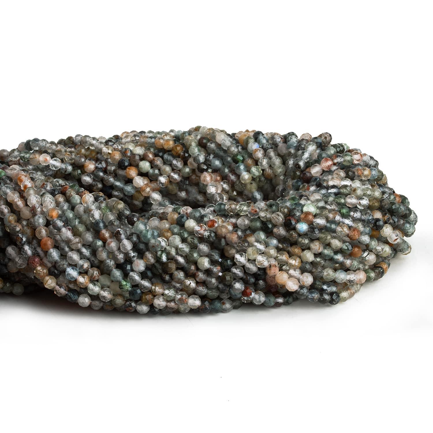 3.5mm Multi Gemstone Microfaceted Rounds 16 inch 115 beads - The Bead Traders