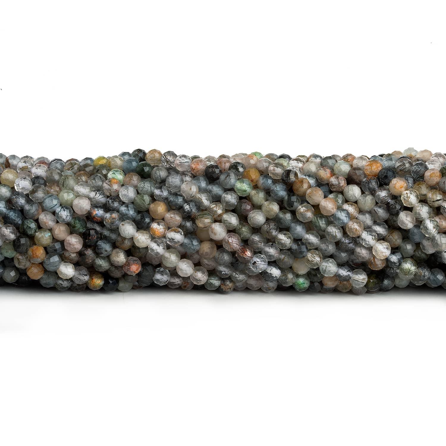 3.5mm Multi Gemstone Microfaceted Rounds 16 inch 115 beads - The Bead Traders