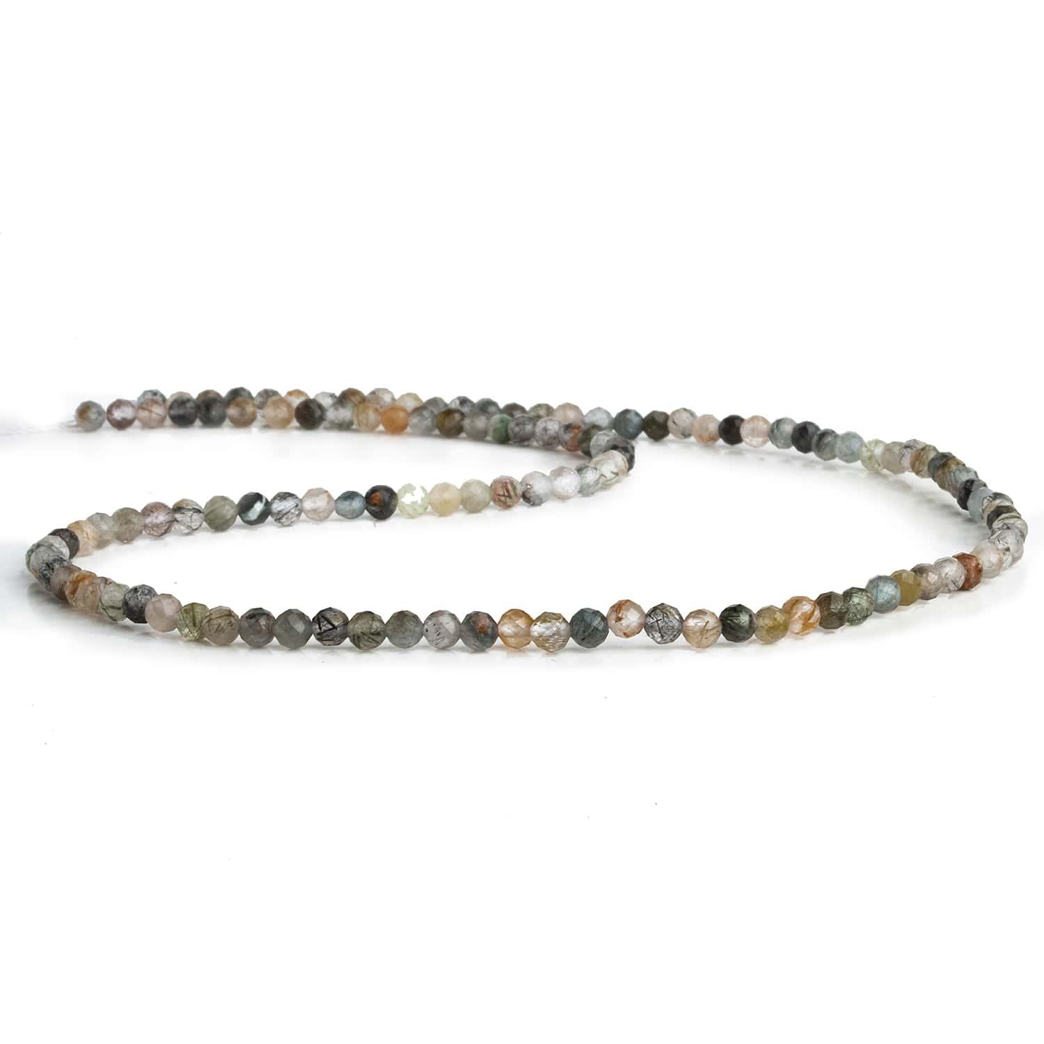 3.5mm Multi Gemstone Microfaceted Rounds 16 inch 115 beads - The Bead Traders