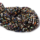 3.5mm Multi Gemstone Mirco-faceted rounds 13 inch 95 beads - The Bead Traders