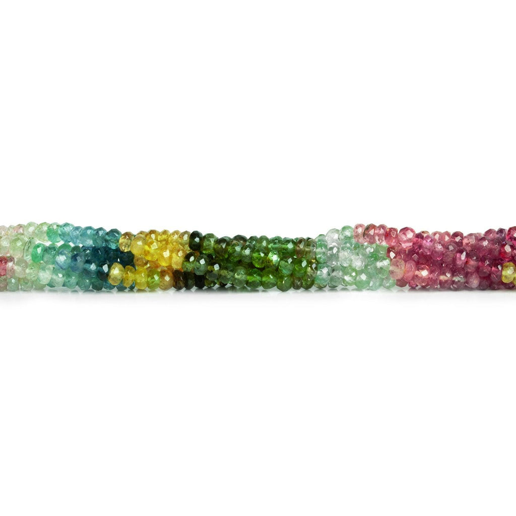 3.5mm Multicolor Afghani Tourmaline Rondelles 16 inch 180 beads - The Bead Traders
