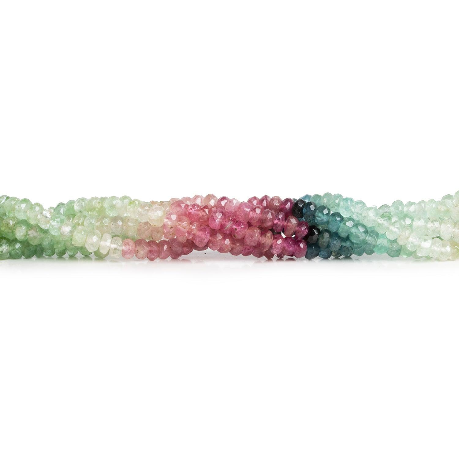 3.5mm Multicolor Afghani Tourmaline Rondelles 16 inch 185 beads - The Bead Traders