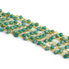 3.5mm Mystic Green Onyx Rondelle Gold Chain - Lot of 5ft - The Bead Traders