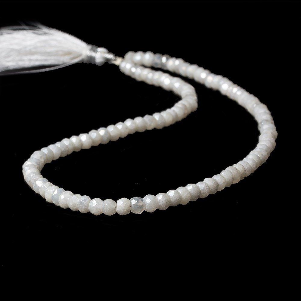 3.5mm Mystic White Quartz Faceted Rondelles 13 inch 128 pieces - The Bead Traders