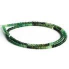 3.5mm Natural Brazilian Emerald Rondelles 16 inch 190 beads - The Bead Traders