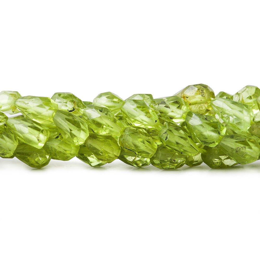 3.5mm Peridot Straight Drilled Faceted Teardrop Beads, 14 inch - The Bead Traders
