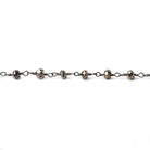 3.5mm Pyrite faceted rondelle Black Gold plated Chain by the foot - The Bead Traders